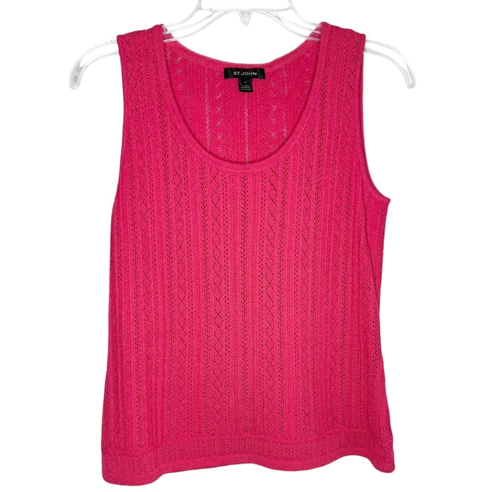St. John Knit Tank‎ Top Petite Pink Sleeveless